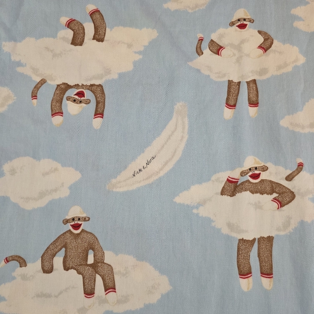 Nick & Nora Sock Monkey Cloud Print Cotton Novelty Sleep Shirt Gown Tunic XXL - Picture 5 of 8